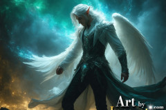 Male Angels from Above,handsome & sexy men,fantasy wings,brought to life through the magic of AI