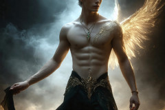 Male Angels from Above,handsome & sexy men,fantasy wings,brought to life through the magic of AI