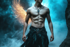 Male Angels from Above,handsome & sexy men,fantasy wings,brought to life through the magic of AI