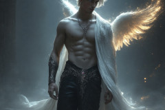 Male Angels from Above,handsome & sexy men,fantasy wings,brought to life through the magic of AI