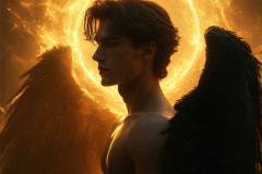 Male Angels from Above,handsome & sexy men,fantasy wings,brought to life through the magic of AI