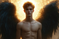 Male Angels from Above,handsome & sexy men,fantasy wings,brought to life through the magic of AI