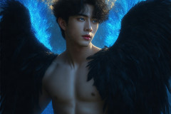 Male Angels from Above,handsome & sexy men,fantasy wings,brought to life through the magic of AI