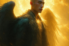 Male Angels from Above,handsome & sexy men,fantasy wings,brought to life through the magic of AI