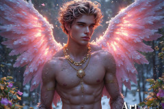 Holy Male Angels of the Elements,with Vibrant Wings