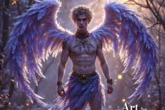 Holy Male Angels of the Elements,with Vibrant Wings