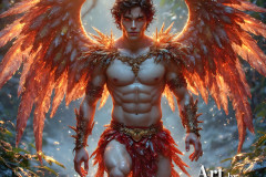 Holy Male Angels of the Elements,with Vibrant Wings