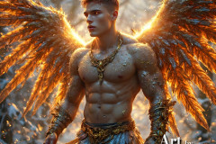 Holy Male Angels of the Elements,with Vibrant Wings