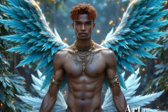 Holy Male Angels of the Elements,with Vibrant Wings