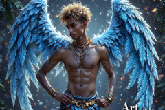 Holy Male Angels of the Elements,with Vibrant Wings