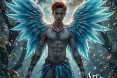 Holy Male Angels of the Elements,with Vibrant Wings