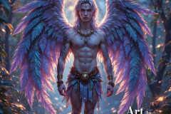 Holy Male Angels of the Elements,with Vibrant Wings