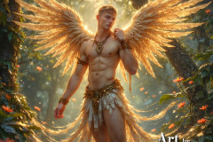 Holy Male Angels of the Elements,with Vibrant Wings
