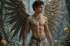 Holy Male Angels of the Elements,with Vibrant Wings