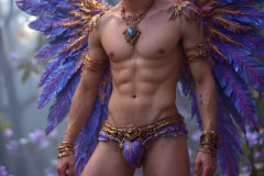 Holy Male Angels of the Elements,with Vibrant Wings