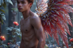 Holy Male Angels of the Elements,with Vibrant Wings