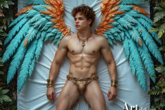 Holy Male Angels of the Elements,with Vibrant Wings