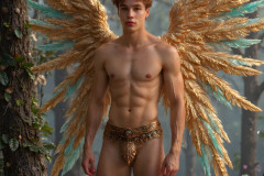 Holy Male Angels of the Elements,with Vibrant Wings