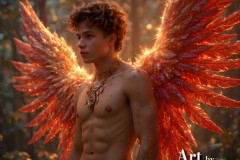 Holy Male Angels of the Elements,with Vibrant Wings