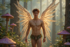 Holy Male Angels of the Elements,with Vibrant Wings