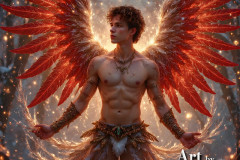 Holy Male Angels of the Elements,with Vibrant Wings