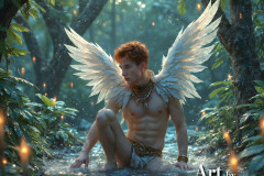 Holy Male Angels of the Elements,with Vibrant Wings