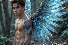 Holy Male Angels of the Elements,with Vibrant Wings