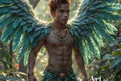 Holy Male Angels of the Elements,with Vibrant Wings