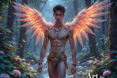 Holy Male Angels of the Elements,with Vibrant Wings