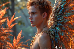 Holy Male Angels of the Elements,with Vibrant Wings