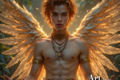 Holy Male Angels of the Elements,with Vibrant Wings