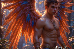 Holy Male Angels of the Elements,with Vibrant Wings