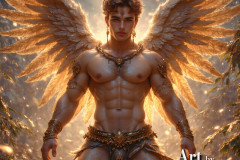 Holy Male Angels of the Elements,with Vibrant Wings