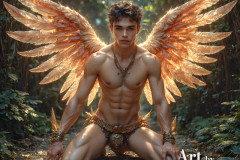 Holy Male Angels of the Elements,with Vibrant Wings