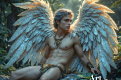 Holy Male Angels of the Elements,with Vibrant Wings