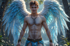 Holy Male Angels of the Elements,with Vibrant Wings