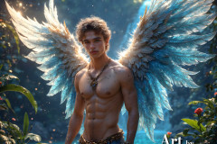 Holy Male Angels of the Elements,with Vibrant Wings
