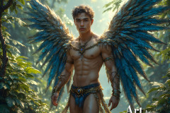 Holy Male Angels of the Elements,with Vibrant Wings