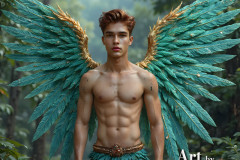 Holy Male Angels of the Elements,with Vibrant Wings