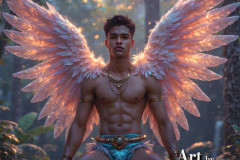 Holy Male Angels of the Elements,with Vibrant Wings