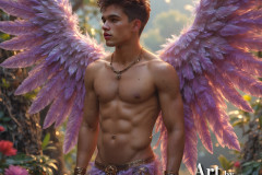 Holy Male Angels of the Elements,with Vibrant Wings