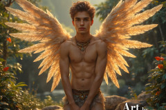 Holy Male Angels of the Elements,with Vibrant Wings