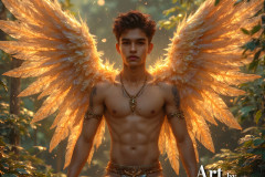 Holy Male Angels of the Elements,with Vibrant Wings