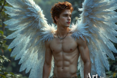 Holy Male Angels of the Elements,with Vibrant Wings