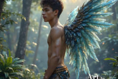 Holy Male Angels of the Elements,with Vibrant Wings