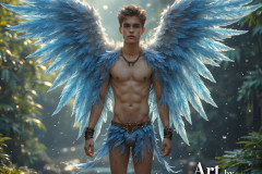 Holy Male Angels of the Elements,with Vibrant Wings