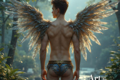 Holy Male Angels of the Elements,with Vibrant Wings