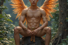 Holy Male Angels of the Elements,with Vibrant Wings