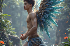 Holy Male Angels of the Elements,with Vibrant Wings