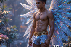 Holy Male Angels of the Elements,with Vibrant Wings